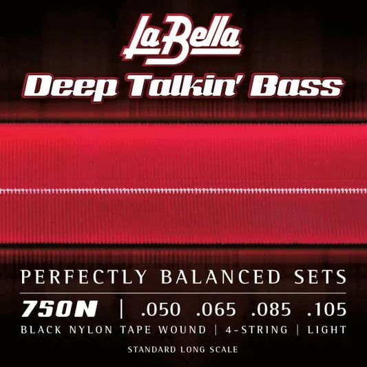 Black Nylon Tape Wound - Standard Long Scale - 4 String
