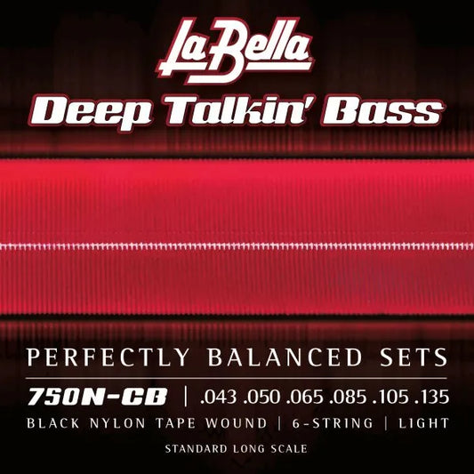 Black Nylon Tape Wound - Standard Long Scale - 6 string