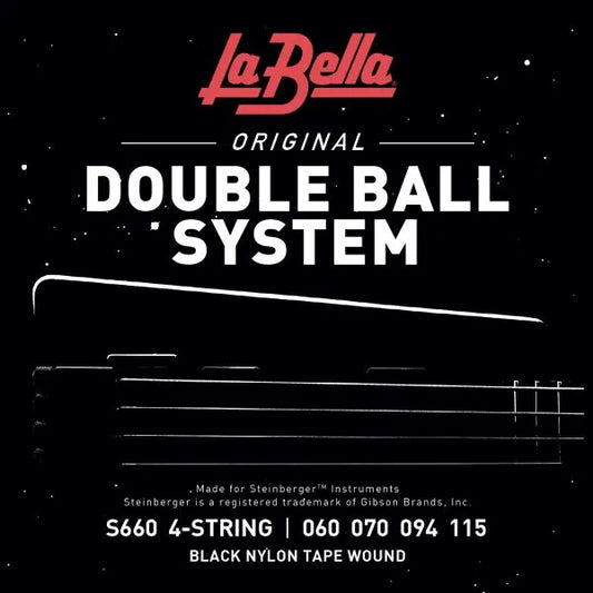 Double Ball - Black Nylon Tape Wound - 4 String