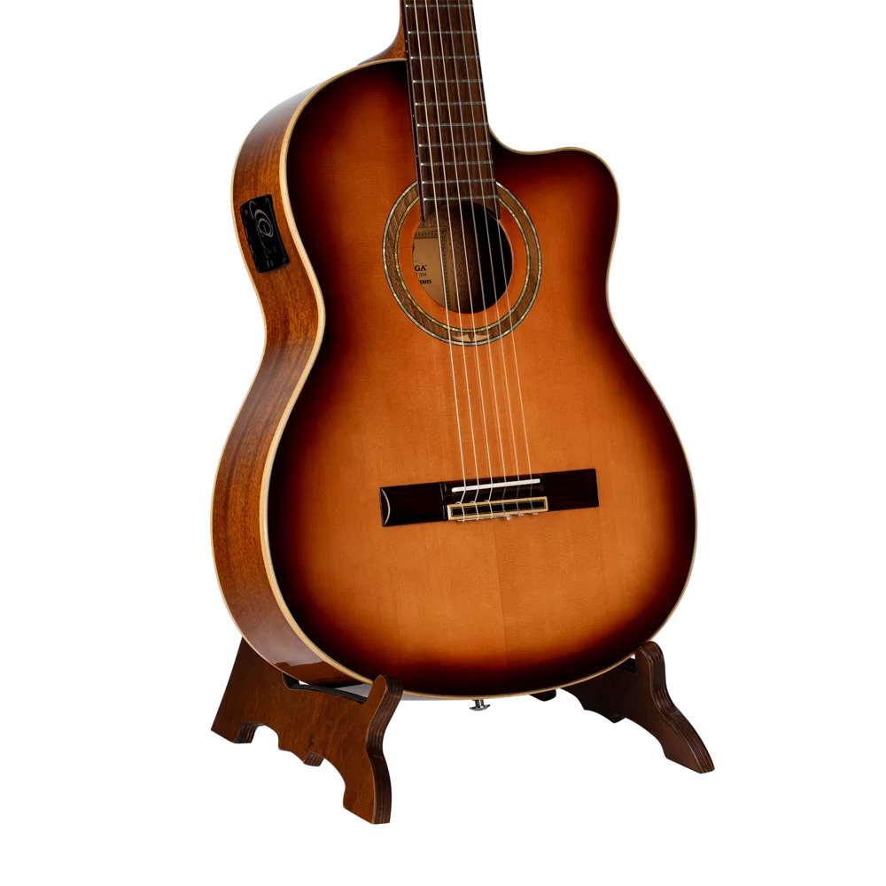 Gitarrstativ, i tre - Dark Brown