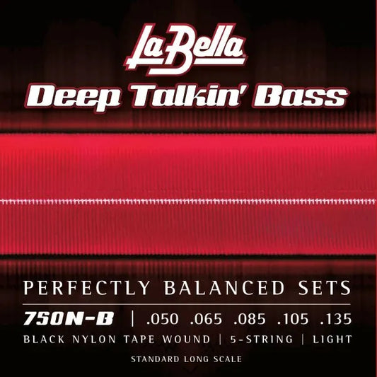 Black Nylon Tape Wound - Standard Long Scale - 5 string