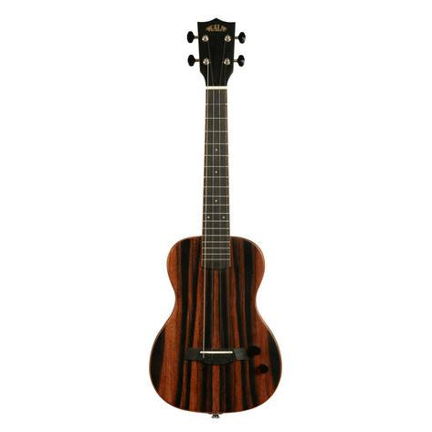 Solid Body Electric Striped Ebony Tenor Ukulele, with Bag