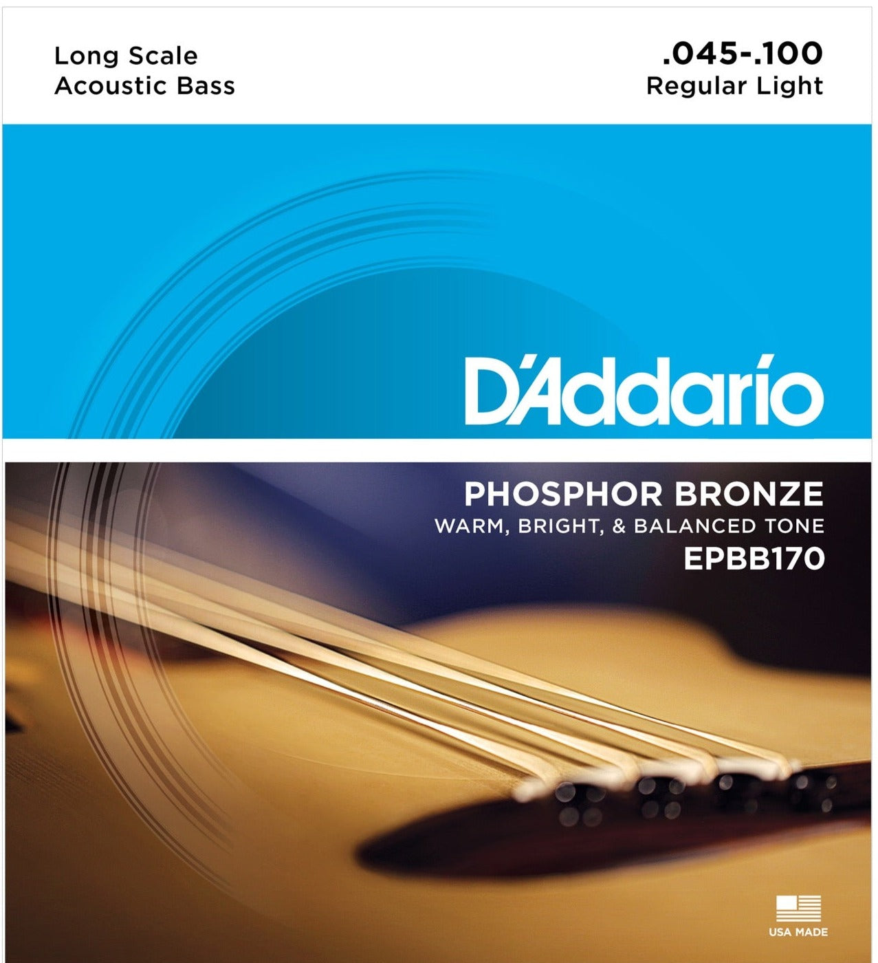 D'Addario - Regular Light Long Scale Acoustic Bass (4 string)