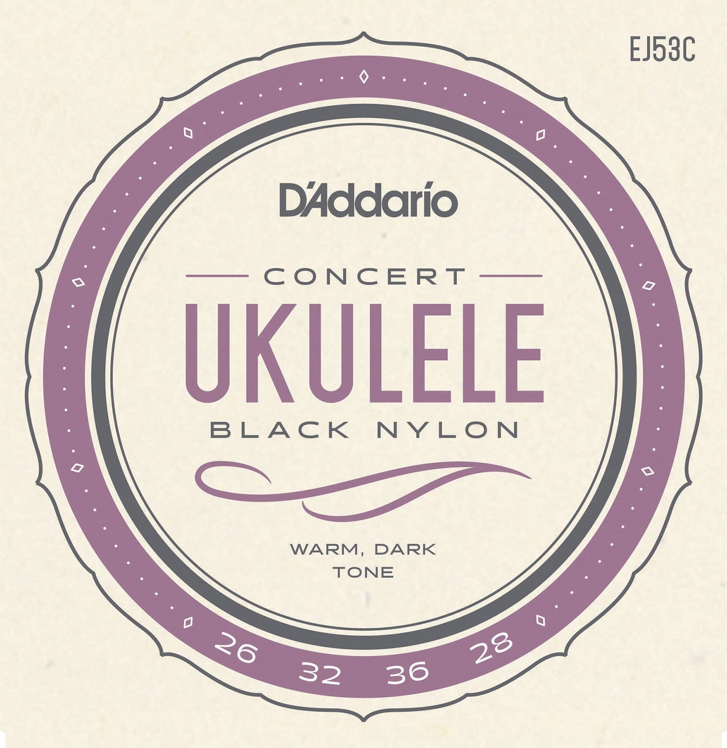 D'Addario - Black Nylon - Konsert - EJ53C