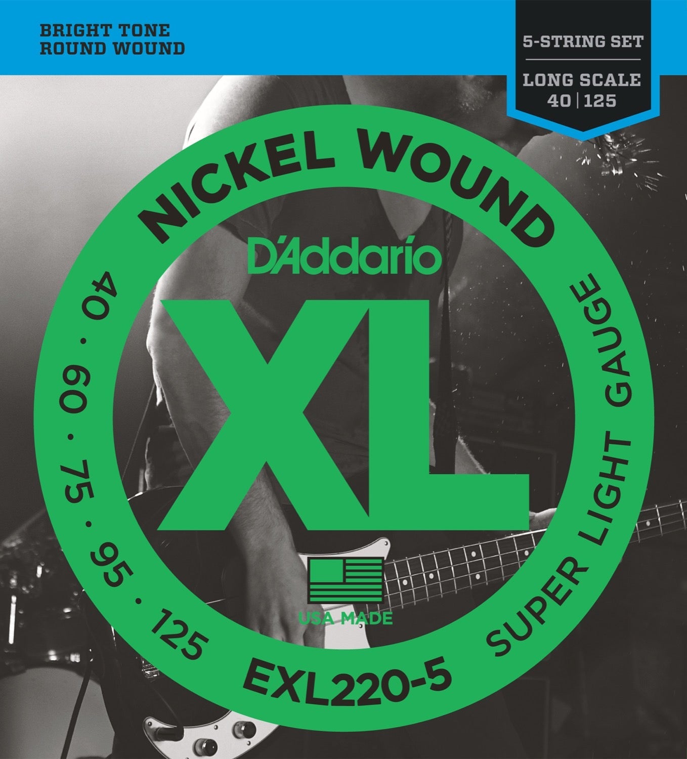 XL Nickel Wound - 5 string set - Super Long Scale