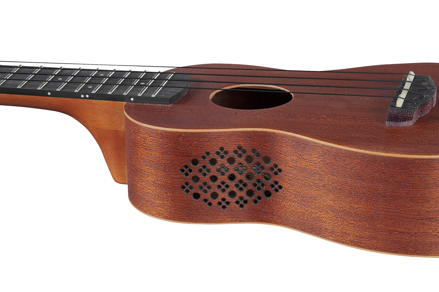Mahogni med sound port - Sopran-ukulele
