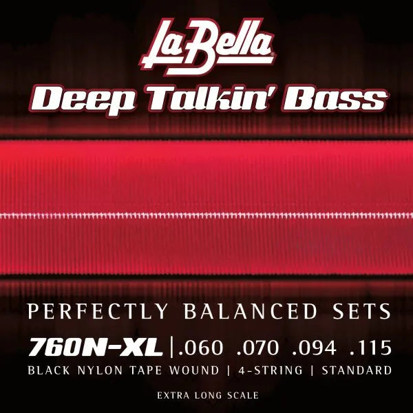 Black Nylon Tape Wound - Extra Long Scale - 4 String