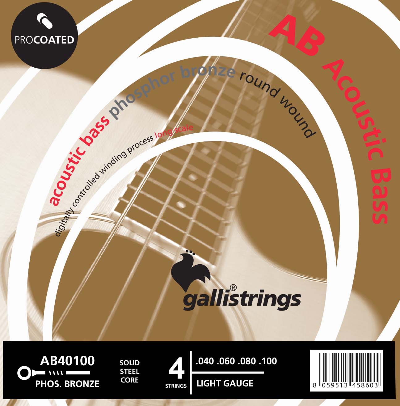 Phosphor bronze round wound - 4 strings
