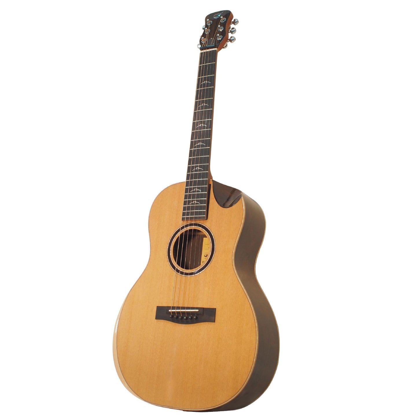 Western Cedar Top, Solid Zircote Back 13-Fret Parlor Travel Guitar