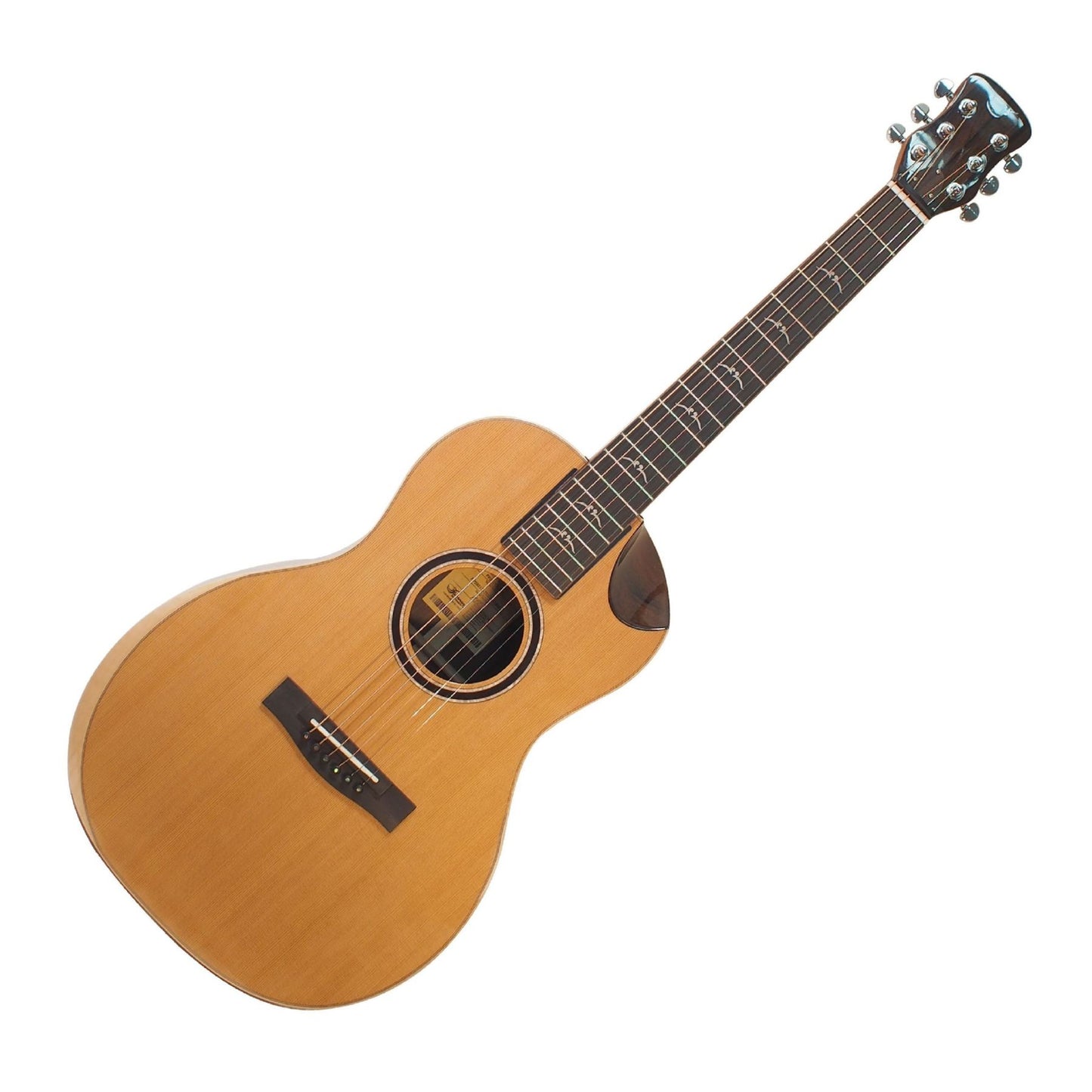Western Cedar Top, Solid Zircote Back 13-Fret Parlor Travel Guitar