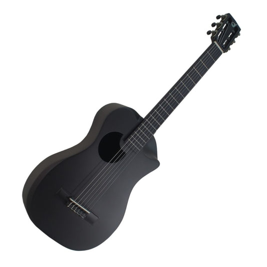 Black Matte Carbon Fiber Crossover Classical Travel Guitar