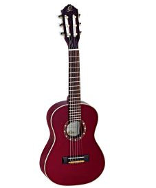 1/4 størrelse klassisk gitar - Gran - Natural Satin Finish, Wine Red