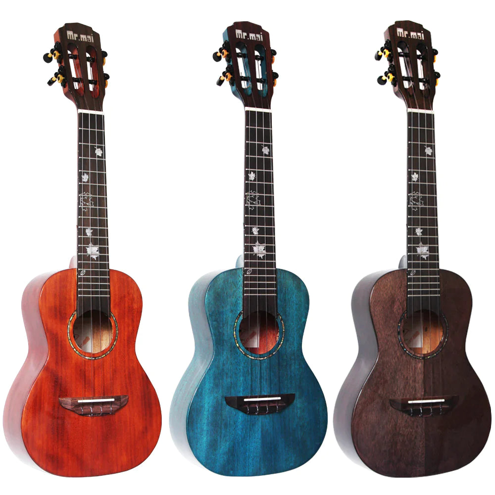 Fargerik solid mahogni - Konsert-ukulele